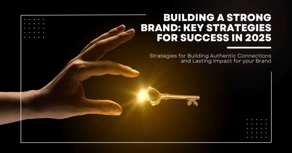 Image illustrating key strategies for mastering brand identity in 2025, focusing on consistency, emotional connection, and digital marketing.